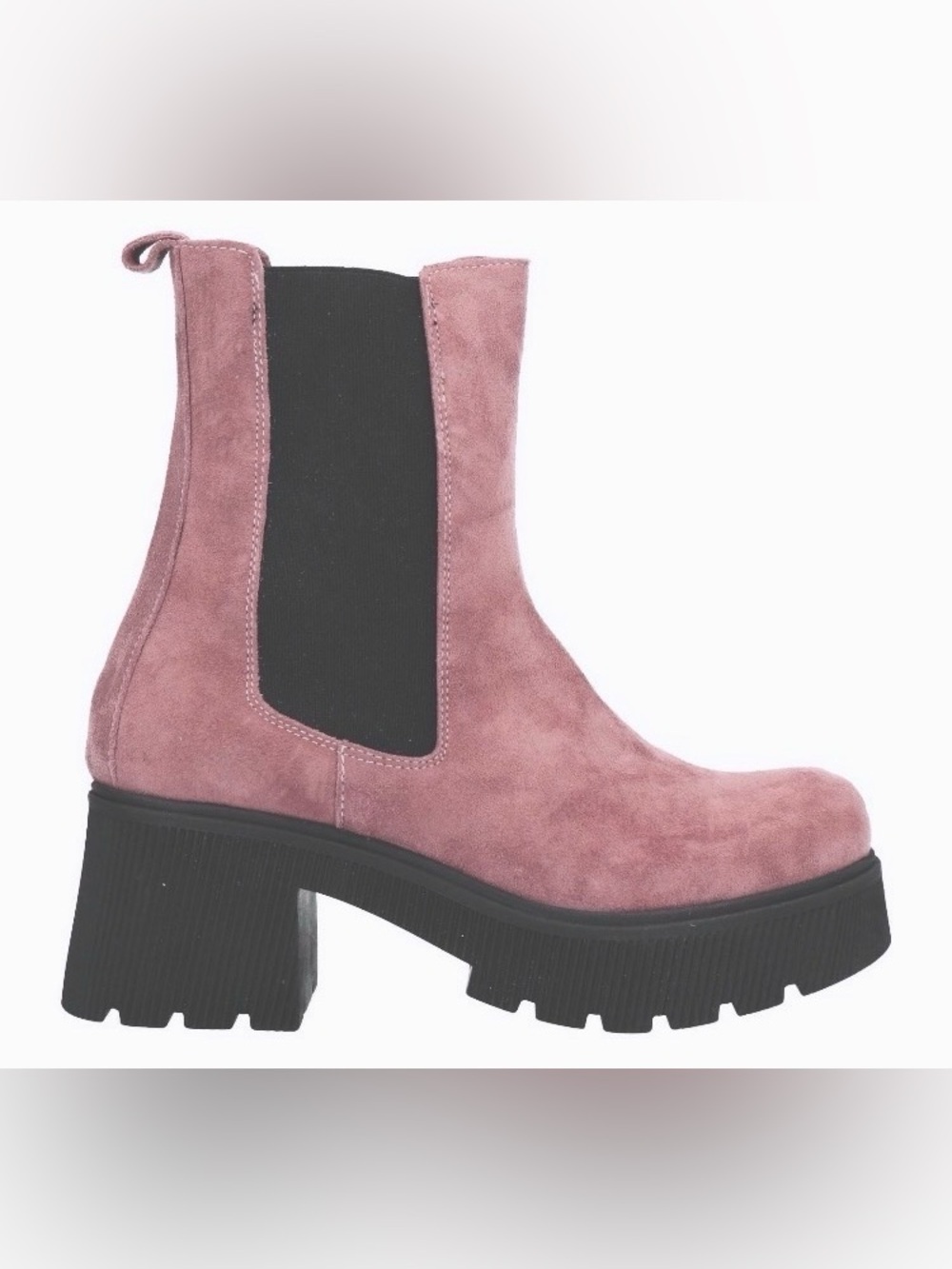 DIVINE FOLLIE Dusty Rose Ankle Boots -Chunky Chelsea Boots: Size 8